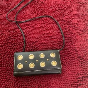 Coco + Carmen Black and Gold Crossbody Bag